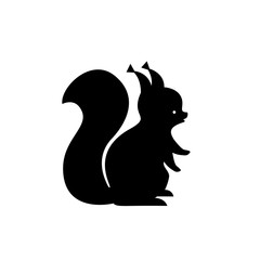 Black squirrel silhouette. Vector