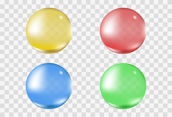 multicolor transparent sphere bubble vector