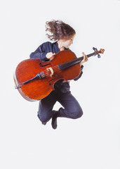 Cellist Jumping