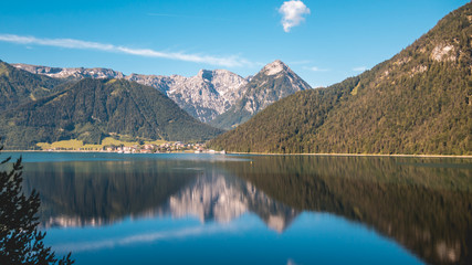 Obraz na płótnie Canvas Beautiful alpine view at the Achensee - Maurach - Tyrol - Austria