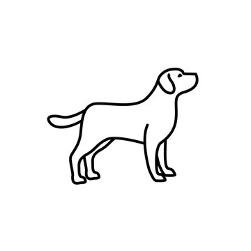 recommend clip art: linear dog silhouette vector. dog logo icon template