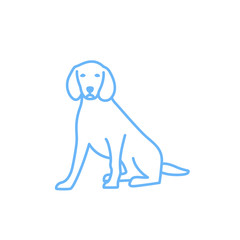 linear dog silhouette vector. dog logo icon template