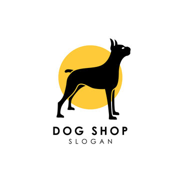 dog logo vector design template.