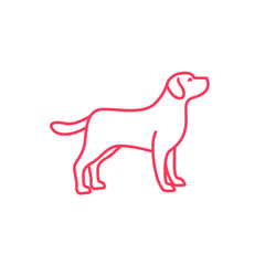 linear dog silhouette vector. dog logo icon template