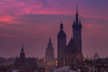 Cracow at sunset