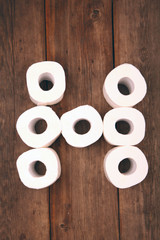 Toilet paper Alphabet wooden table