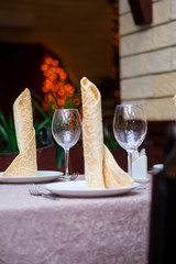 restaurant table. restaurant interior