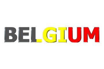 Flag of Belgium on a text background.