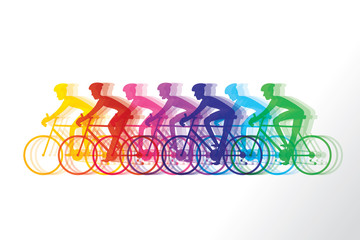 Fototapeta premium Athlete cyclist background. Vector illustration of cycling sport concept