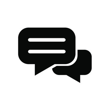 Vector illustration of sms icon messege flat logo design in black color eps