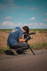 filmmaker with tele lens