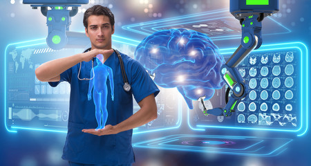 Telehealth concept with doctor doing remote check-up