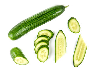 Cucumber isolated on white background high resolution