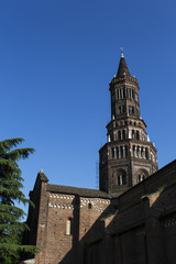 Fototapeta na wymiar View of Chiaravalle abbey, south of Milan