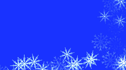 Abstract background with a variety of colorful snowflakes. Big and small.