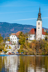 Island with a church in Bled, Slovenia