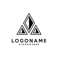 AM Letter Logo Design with Creative Modern Trendy Typography and Black Colors.