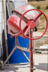 Concrete mixer machine on construction site