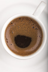 cup of coffee on white background