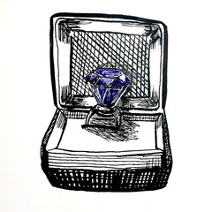 diamond box isolated on white background