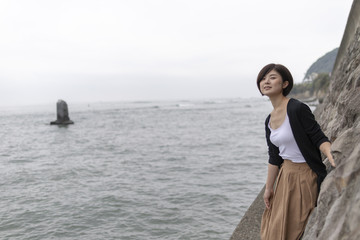 Fototapeta premium A bright pretty woman, Japan