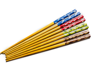 Bamboo chopsticks white isolated