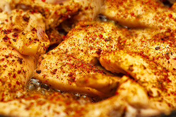 Fried chicken legs, wings. Cooking chicken meat