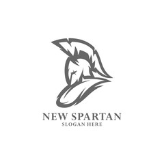Fototapeta premium Spartan warrior logo design vector illustration. Warriors sport team logo design.