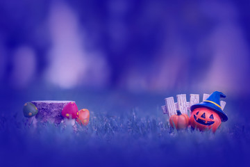 Halloween Pumpkin at Night