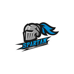Spartan warrior logo design vector illustration. Warriors sport team logo design.