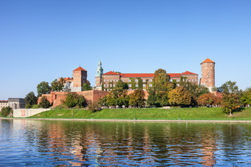 Wawel Castle at Vistula River in Krakow