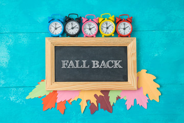 Fall back time change concept.