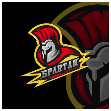 Spartan warrior logo design vector illustration. Warriors sport team logo design.