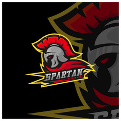 Spartan warrior logo design vector illustration. Warriors sport team logo design.