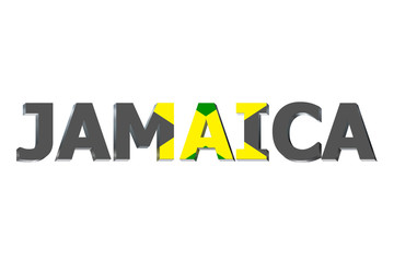 Flag of Jamaica on a text background.