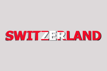 Flag of Switzerland on a text background.