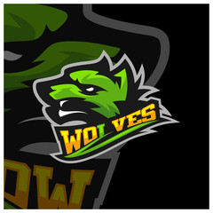 Modern professional Wolf logo for a sport team. Wolf logo vector illustration.