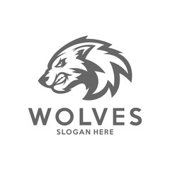Modern professional Wolf logo for a sport team. Wolf logo vector illustration.