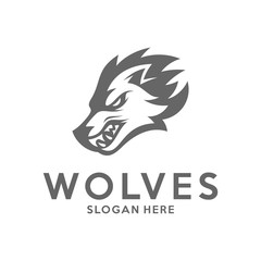 Modern professional Wolf logo for a sport team. Wolf logo vector illustration.