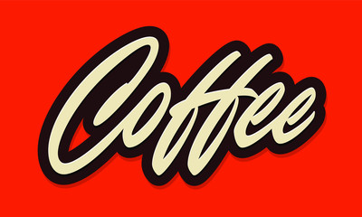 Coffee brush vector lettering