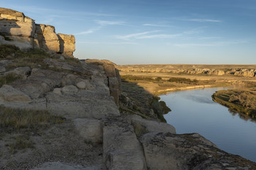 Milk River Valley in Writing on Stone Provincial Park in Alberta Canada