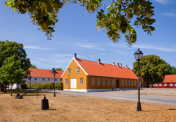 Obraz premium Historic buildings at Staverns Fortress Larvik Vestfold Norway