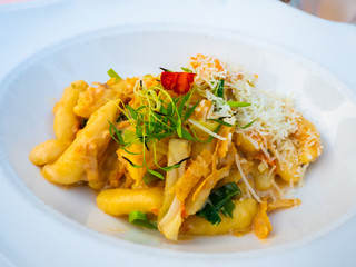 tasty dish of fresh pasta