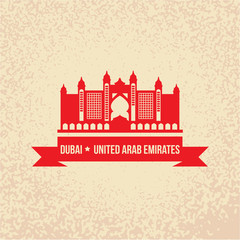 Dubai. UAE, detailed silhouette. Trendy vector illustration