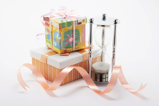 Hourglass and Gift Boxes