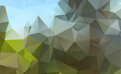Abstract green which consist of triangles. Geometric background in Origami style with gradient. Triangular design for your business.