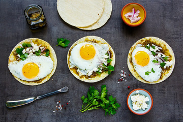 Tortillas with fried eggs