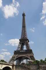 The Eiffel Tower is a metal tower in the center of Paris