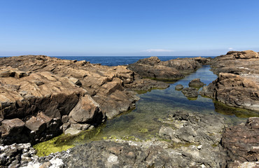 Rocky coastline.