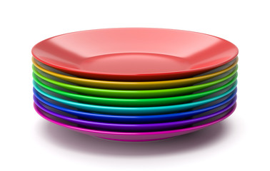 Stack of Colorful Dishes